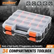 HORUSDY 34-Compartment Double Side Organizer Tool Box Parts Storage w/t Dividers