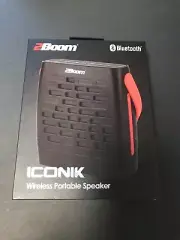 2Boom Iconik Wireless Bluetooth Portable Speaker With Built-In Microphone Red/BK