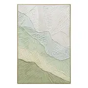 Urban Style Brushmarks Oil Painting Textured Sage Ripple