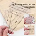 10pcs Nail Art Ruler Super Soft Multifunctional Precise Scale Nail Ruler Plastic