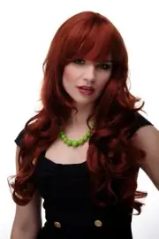 Ladies' Wig Ladies Red Copper Red Wavy Long Fringe Smooth 285-350 65cm