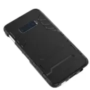 2 Pcs Shockproof PC + TPU Case for Galaxy S10e, with Holder(Black)