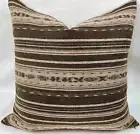 Ralph Lauren Gamble Stripe Antelope 100% UK Wool Striped Blanket Pillow Cover