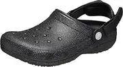 [Crocs] Work Unisex Classic Work Clogs Slipper, Black Glitter, 10 US Men