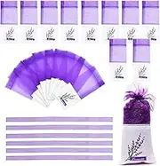 20 Pieces Lavender Bags Sachet Empty Bags Purple Drawstring Gauze Cotton,Lavender Purple Drawstring Bags Filled Spice and Herbs,Lavender Filled Bags for Moth Repellent Clothes, Drawers