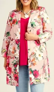 TS TAKING SHAPE plus size XS / 14 Pretty In Pink Linen Jacket luxe NWT rrp$280!