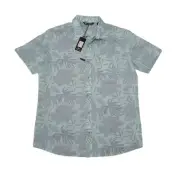 Travis Mathew Men's Large Button Up Shirt New With Tags Blue Turquoise Floral