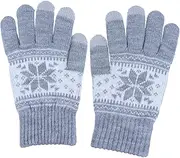 [FOMIYES] Winter Snowflake Touch Screen Gloves Warm Wool Knitted Windproof for Outdoor Activities