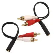 2 Pack 3.5mm Female to 2 RCA Male Stereo Audio Y Cable Splitter for TV Computer