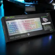New Velociinx Boudica Mechanical Gaming USB Keyboard Lights Wrist Pad White