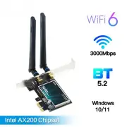 WiFi6 PCIE WiFi Card Adapter Bluetooth5.2 Dual Band 2.4G/5Ghz Wireless Adapter