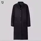 NEW +J Jil sander x Uniqlo Womens Dark Gray Cashmere Blend Chester Coat SMALL