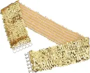 [AKOOSY] Stylish Sequin Waist Belt for Women Elastic Decorative Dress Belt Wide Stretchy Cinch Belt for Parties and Special Occasions Unique present Choice