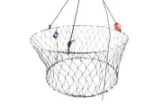 Fishteck Black Round 60cm Crab Net Basket Container Fishing Storage w/ Wire Base