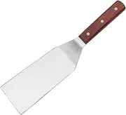 Sunrise Kitchen Supply Stainless Steel Turner Spatula & Meat Fork with Wood Handle (6"x3" Spatula)