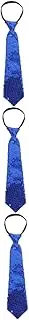 [Vaguelly] 3pcs Sequin Necktie Men's Tie Lightweight Business Tie for Men Women Red Uniform