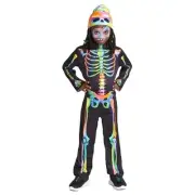 Hyde & Eek Boys Color Melt Skeleton Glows Under Blacklight Costume