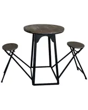 Sagebrook Home Metal & Wood 41in Table with Folding Chairs