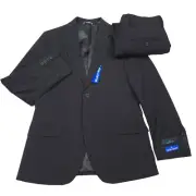 $395 Nautica Gaff Black Pin-Stripe Modern Fit Two Piece Suit Mens Size 36S X 30