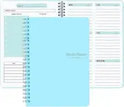 NASHRIO Weekly Planner Notebook, 52 Weeks Undated To Do List Notebook, A5 Planning Pad Checklist Productivity Organizer 52 Pages for Students, Work, Fitness,Productivity (blue)