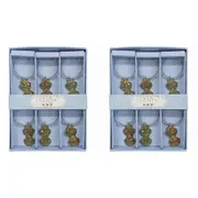 2x 6pc Metal 13cm Wine Charms Double Shell Champagne Bottle Ring Tag/Marker Set