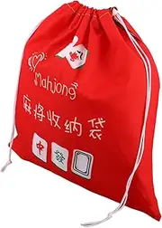 Portable Mahjong Storage Drawstring Pouch Capacity Fabric Bag for Mahjong Sets