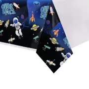 Outer Space Astronaut Table Cover - Planet Solar System Tablecloth for Kids Birthday Party Decorations