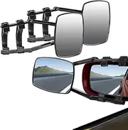 Mirror Extenders for Towing, 2Pcs Universal Adjustable Towing Mirrors with 360 Degree Rotation, Clip-On Extension Rearview Mirrors for Cars Vehicle Trailer Van SUV Trucks Touring