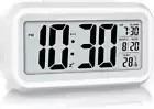 Led Display Digital Alarm Clock Battery Operated Smart Night Light Easy Operatio