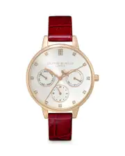 Olivia Burton Multifunction Leather Strap Chronograph Watch, 34mm
