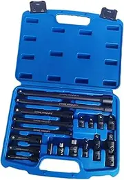 yuksok 18Pcs Drive Socket Extension Set,Impact Swivel Socket Adapter Set,Accessories Multifunctional Premium Includes 1/4" 3/8" 1/2"