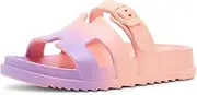 [Steve Madden] Girl's Spirit Flat Sandal, Purple Ombre, 5 Big Kid