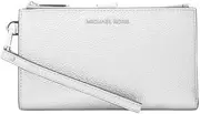 [Michael Kors] Women Dblzp Wristlet Bag, Silver, Silver