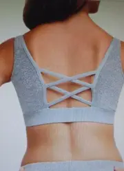 CAPEZIO 10754 Gray Pink Lace Dream Catcher Bra top Ladies sizes strappy back