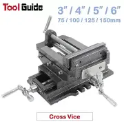 Industrial 3"-6", 75mm-100mm Cross Slide Vice, 2 Way Drill Press Clamp Milling