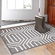 Indoor Doormat 80cm x 120cm, Absorbent Front Back Door Mat Floor Mats (Grey, 80 x 120)