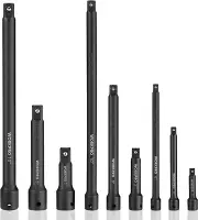 9 PCS Impact Driver Extension Bar Set, 1/43/8" and 1/2" Drive Socket Extension