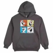 Disney Frozen Olaf Hoodie Sweatshirt Boys Size Medium, Charcoal Gray, NWT