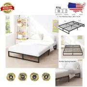 Easy Assembly 8-Inch King Metal Foundation: Supports 1200 lbs, Sleek Design