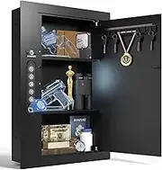 XDeer Security Flat Wall Safes In-Wall Hidden Biometric Fingerprint Electronic with Numeric Keypad Protecting Handguns, Money, Jewelry, Passports - for Home or Business (S009)