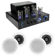 Rockville BluTube Tube Amplifier/Home Receiver+(4) 5.25" White Ceiling Speakers