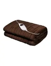 [Giselle Bedding] Electric Throw Rug Fleece Heated Blanket in Brown