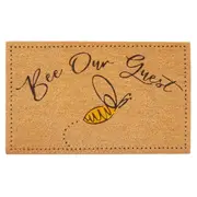 Urban Bee Our Guest Doormat Coir/PVC Home/Living Room Decor 45x75cm Black/Yellow