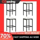 bar stools set of 4 black cushion cream white rattan steel 38x38x76 3446