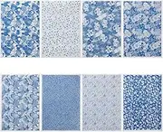 WEBEEDY 8 Styles Underglaze Transfers Decals Waterslide Decal Paper Blue and White Porcelain Ceramics Clay Transfer Paper,Flower Ceramic Decals for Pottery Overglaze Enamel,38x52cm