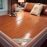 Snaweo Breathable Carbonized Bamboo Sum mer Sleeping Mat, Foldable Double Bamboo Sleeping Mat, Sided Cooling Bed Sheet Rattan Cooling mat, for Home School Dormitory