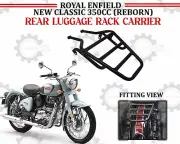 Fit For Royal Enfield "New Classic 350 Reborn Black Rear Luggage Rack Carrier"