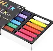 Hair Chalk 12 Colors Temporary Hair Dye Safe Hair Chalk for Kids Washable Temporary Hair Colour Pen Colorful Gifts, Great Toy for Kids ＆ Adults Halloween Carnival Cosplay Party Temporary Hair Dye Hai