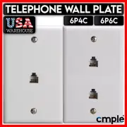 White Landline Phone Wall Plate RJ11 RJ12 FAX Telephone Wall Pate 6P4C 6P6C