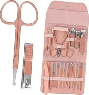 IWOWHERO Professional Nail Tool Set 19-piece Nail Cutter Tweezers Trimmer Ear File Stainless Steel for Home Salon